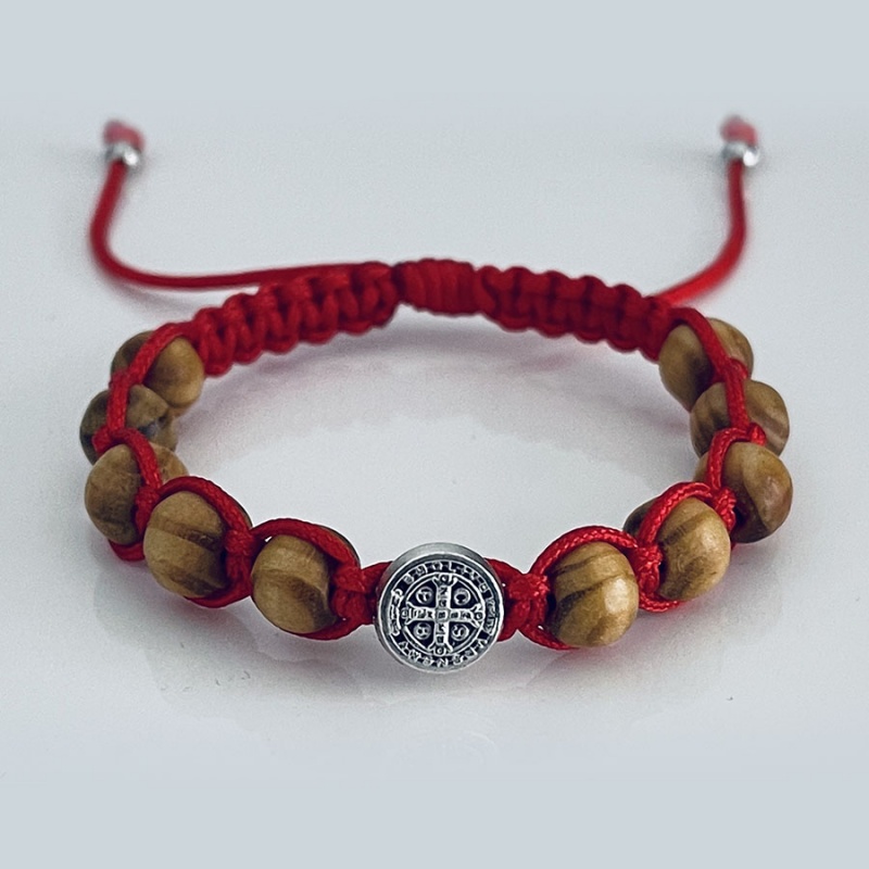 olive_one_st_benedict_bracelet_red_thread-osbb14-x
