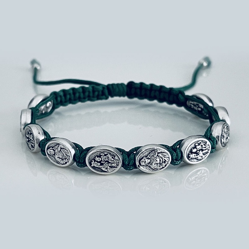 scapular_-_our_lady_of_mount_carmel_bracelet_olive_green_thread-slcb13-x