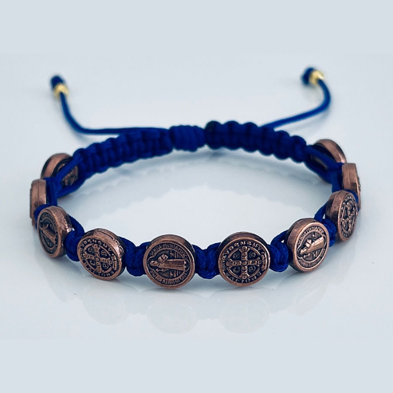 st_benedict_bronze_bracelet_royal_blue_thread-sbbb10
