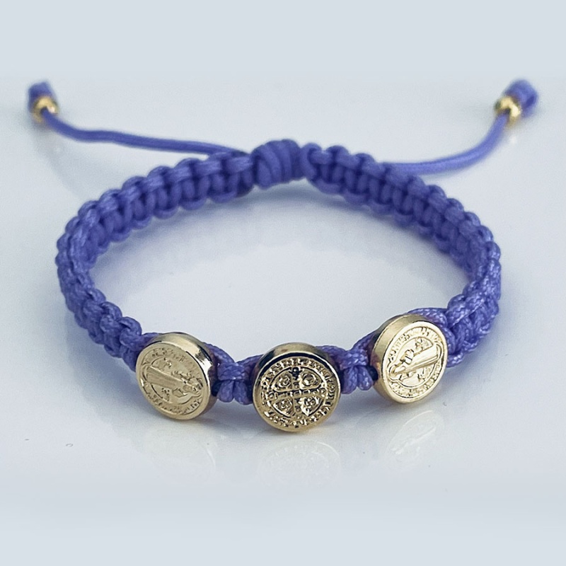 st_benedict_gold_bracelet_purple_thread_kids-sbgbk20-x