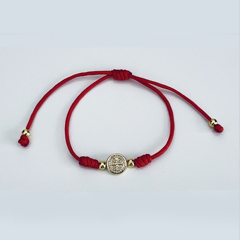 st_benedict_gold_one_string_bracelet_red_thread-sbgob14-x