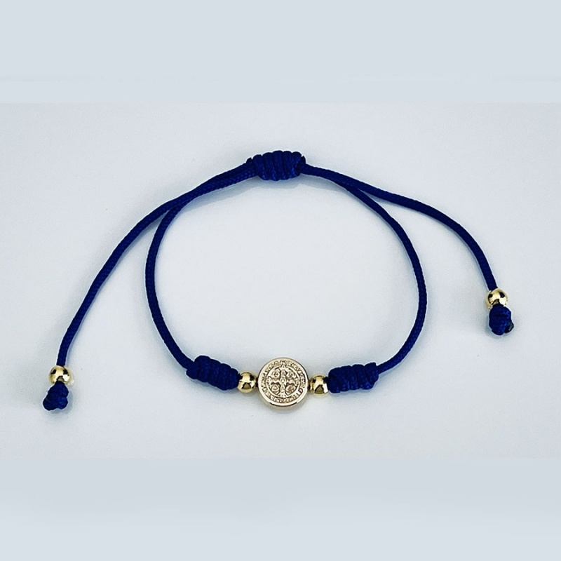 st_benedict_gold_one_string_bracelet_royal_blue_thread-sbgob10-x