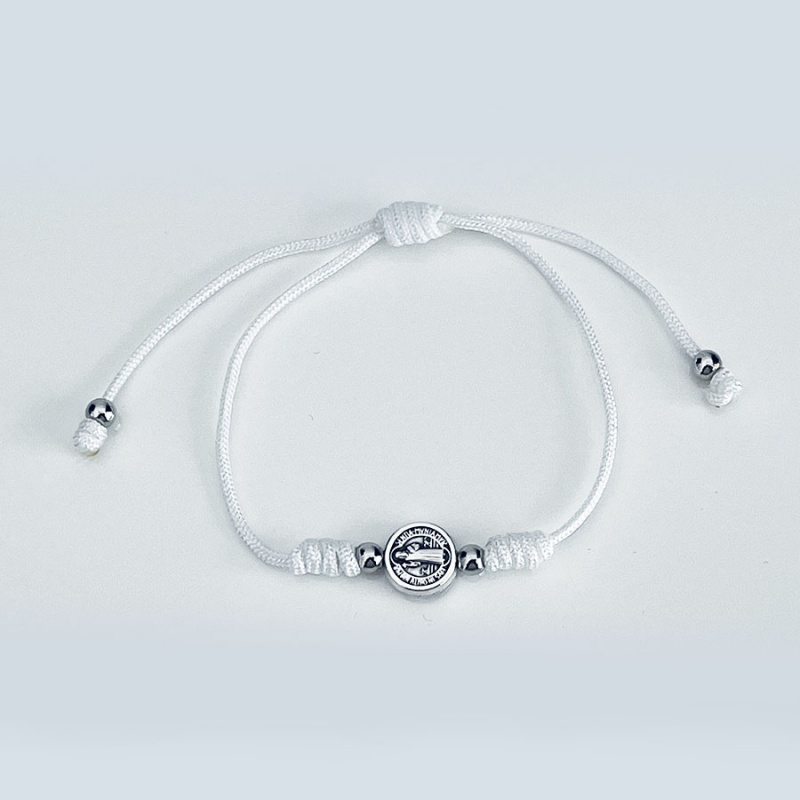 st_benedict_silver_one_string_bracelet_white_thread-sbsob7-x