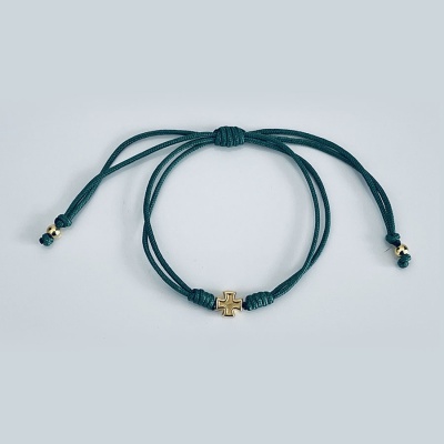 cross_gold_string_bracelet_olive_green_thread-cgs13-x
