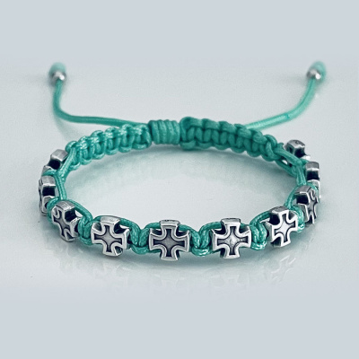 Cross silver bracelet clear