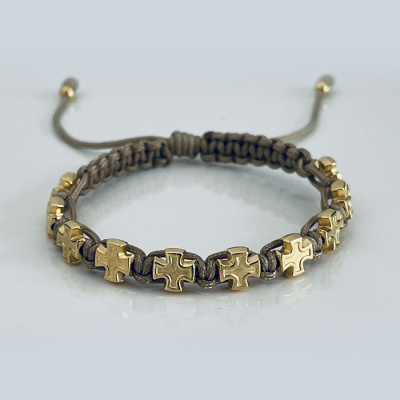 Cross gold bracelet clear