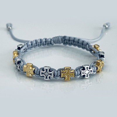 Cross mix clear bracelet