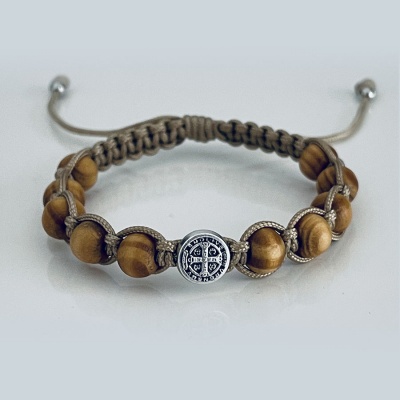 Olive one St Benedict silver bracelet