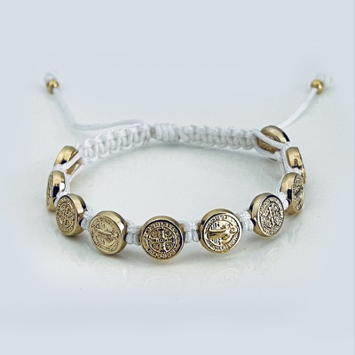 st_benedict_gold_bracelet_white_thread-sbgb7-x