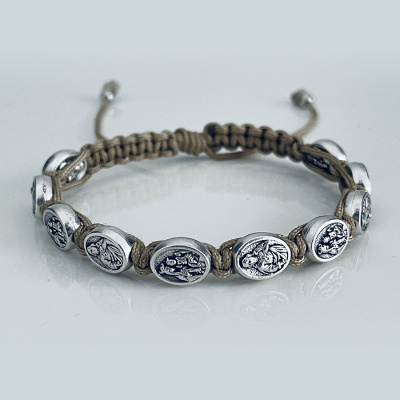 Scapular - Our Lady of Mount Carmel silver bead bracelet