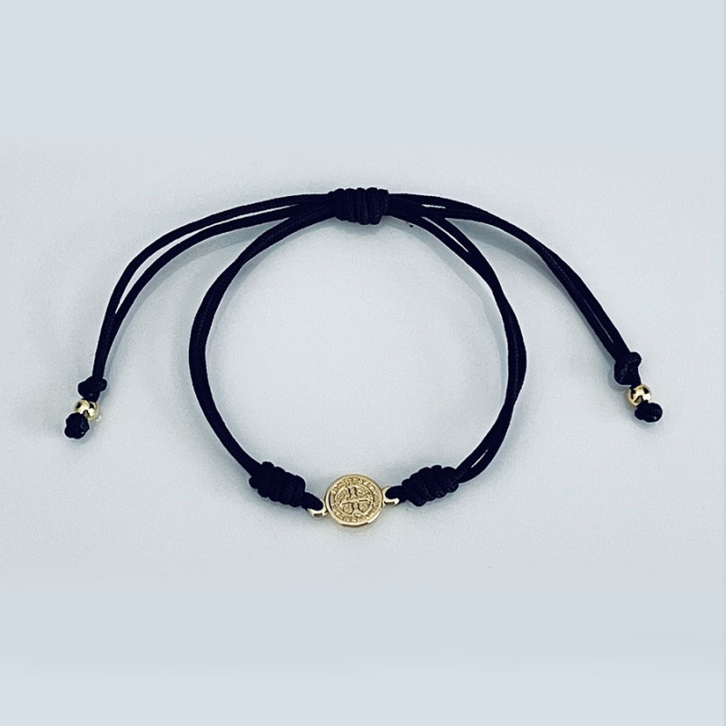 st_benedict_gold_string_bracelet_black_thread-sbgsb1-x